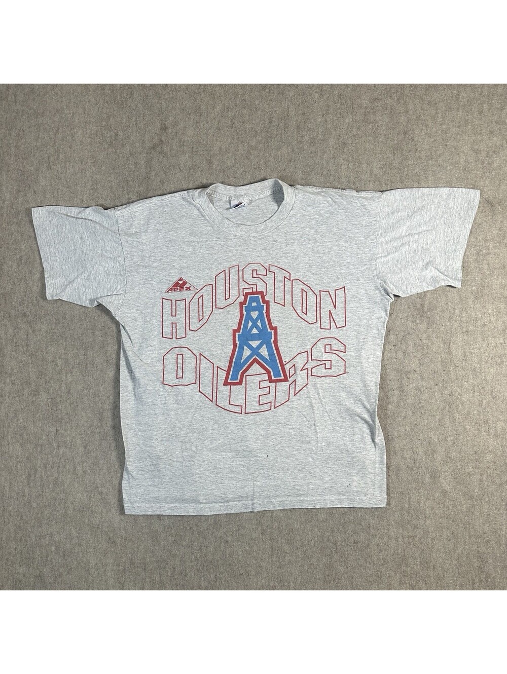 VTG Houston Oilers T-shirt Large? Gray Single Stitch USA Made (Stains)